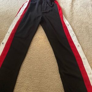 Fashion Nova tearaway track pants - size small - worn once - red, black & white